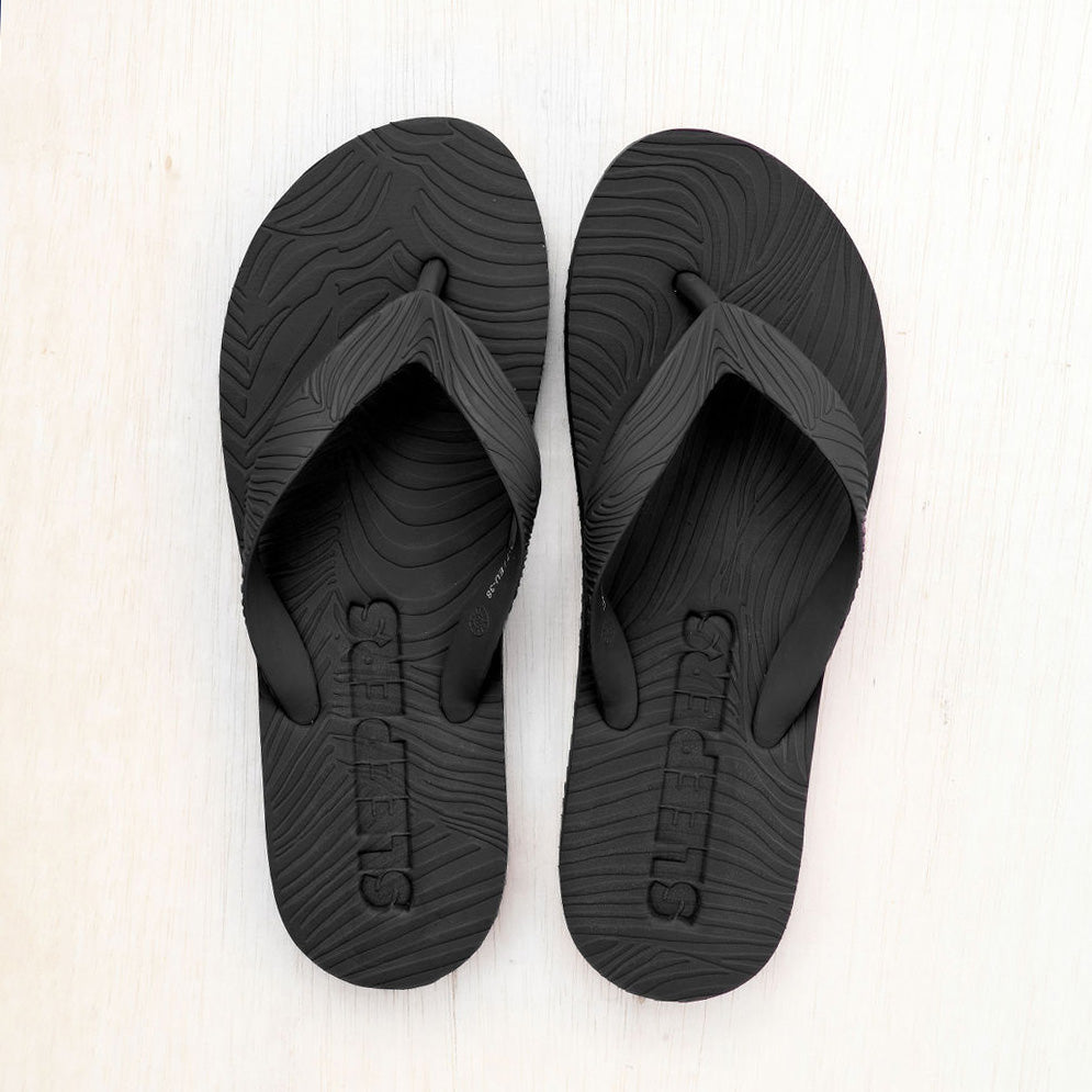 Sleepers Flip Flops Slim Wide Strap Black – SLEEPERS EU