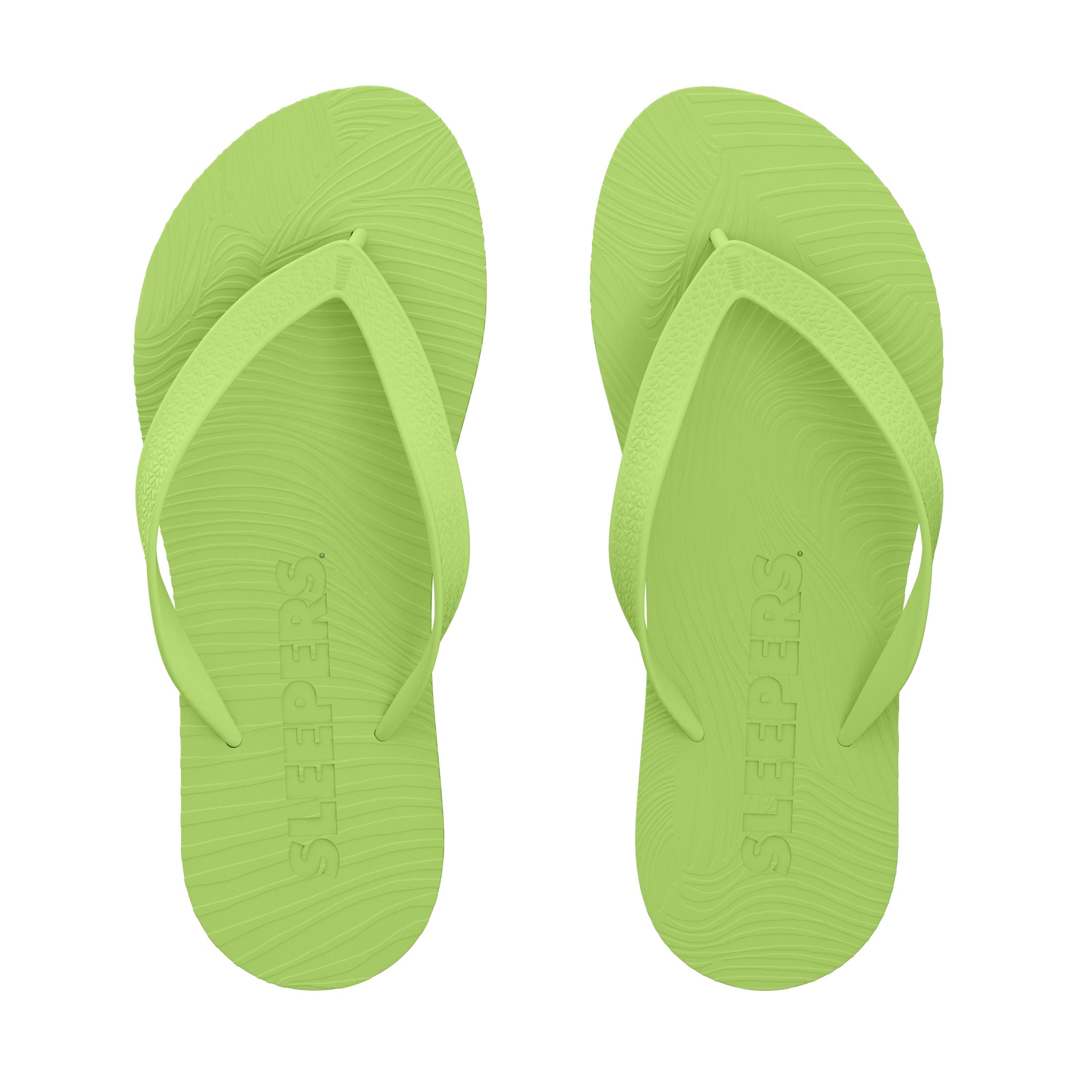 Lime green flip flops on sale